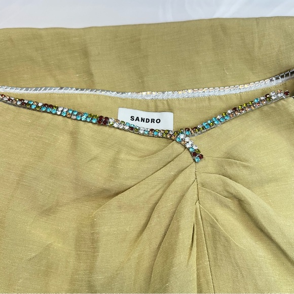 NWOT Sandro Rhinestone Waist Olariane Midi Skirt-w/ missing crystals/dropped hem - Picture 4 of 16